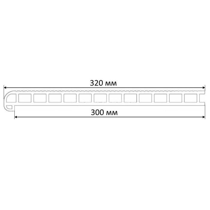 Ступень из ДПК пустотелая Faynag Wood Кварц 3000х320х24 мм