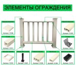 Перила нижние из ДПК Faynag Wood Слоновая кость 1500х95х50 мм