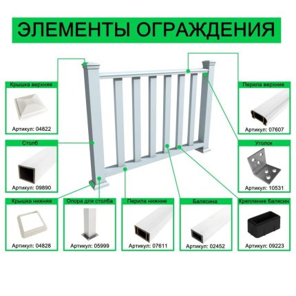 Перила верхние из ДПК Woodvex Select Белоснежный Co-Extrusion 3000х100х50 мм