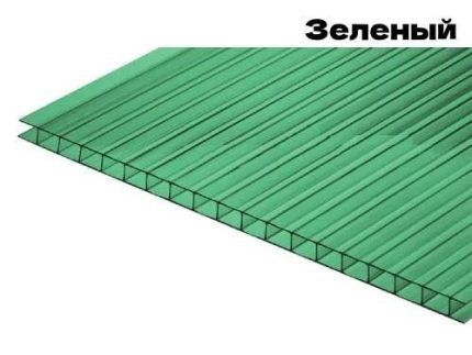 Сотовый поликарбонат 4 мм Poligal Колибри цвет Зеленый