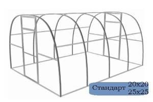 Теплица стандарт шаг 0,65 м профиль 20х20  (каркас без поликарбоната), Теплица стандарт шаг 0,65 м профиль 20х20 (каркас без поликарбоната)