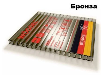 Сотовый поликарбонат 4 мм  Кинпласт Woggel цвет Бронза