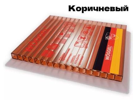 Сотовый поликарбонат 4 мм  Кинпласт Woggel цвет Коричневый