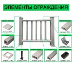 Перила нижние из ДПК Faynag Wood Серебро 3000х95х50 мм