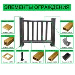 Перила нижние из ДПК Faynag Wood Орех 3000х95х50 мм