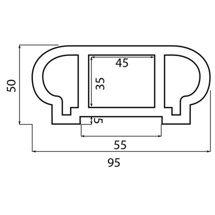 Перила верхние из ДПК Faynag Wood Мокрый асфальт 3000х95х50 мм
