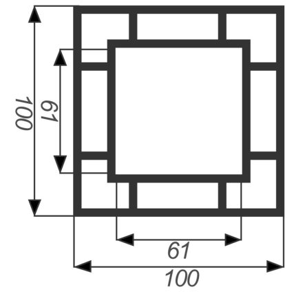 Столб из ДПК Faynag Wood Мокрый асфальт 3000х100х100 мм