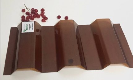 Профилированный поликарбонат 0.8мм Коричневый МП/С-21 Novattro Лист 1,05х3,0