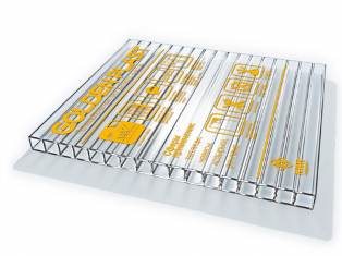 Сотовый поликарбонат бесцветный 10 мм 2.10 х 12м Golden Plast
